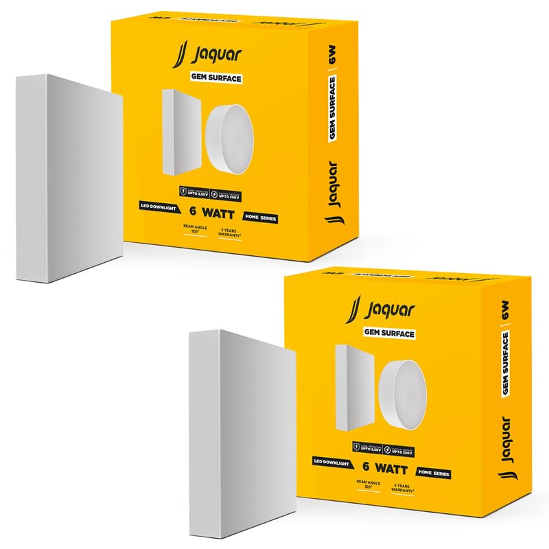 Image of Jaquar 6W Gem Trimless Square Surface Downlight Natural White Pack 2