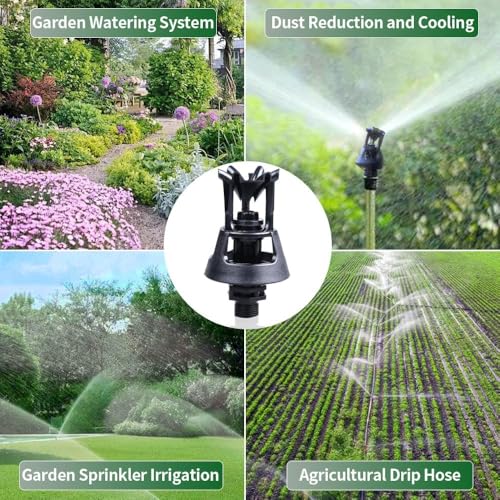 Image of 10pcs 360 Degrees Rotating Water Sprinkler Head for Garden Agriculture Irrigation Lawn Pipes Poultry Farm Greenhouse Gardening Accessories- Male Thread 1 /2 inch (Pack of 10pcs)