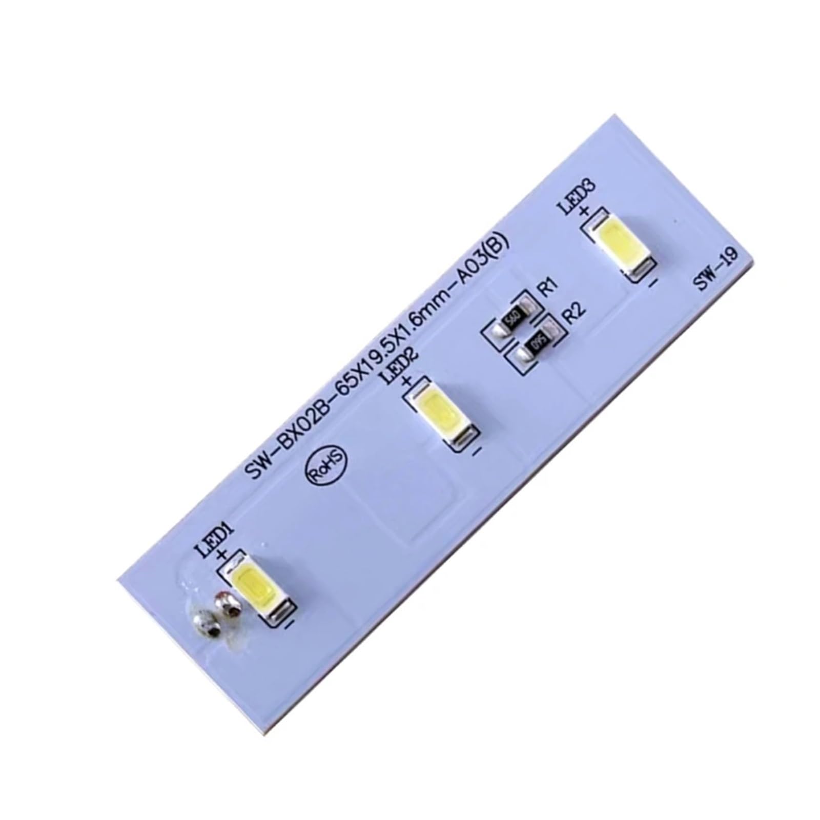 Tiras de luz led de repuesto para frigoríficos, Tira de luces LED for refrigerador SW-BX02B P9JD DC12V for ZBE2350HCA (6,5 x 1,95 cm)