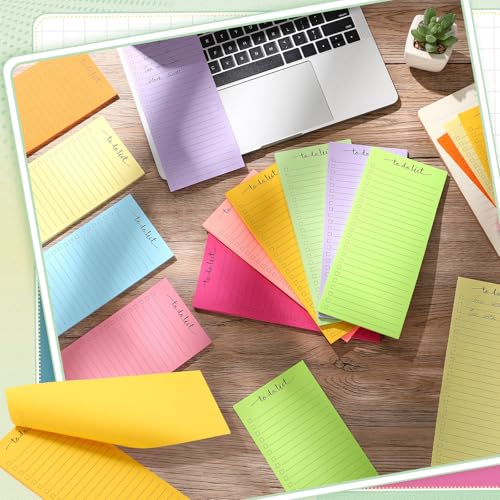 Image of Censen 10 Pack 500 Sheets to Do List Notes Daily Checklist Notepad with 50 Sheets Undated Memo Pad Color Block Shopping List Weekly Plan Notepad Organizer Planners(Bright Color,Lined) | Note Book 500 Sheets Colorful Memo Pad Office School Supplies Planner Shopping Weekly Plan Task Organizer Tear-off Design