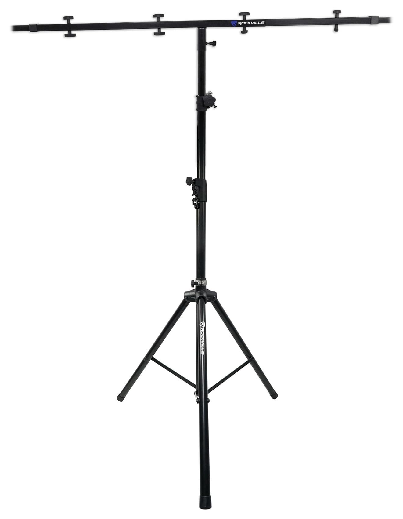 Rockville Bundle: (1) Rockville DJ PA Tripod Speaker Stand Hydraulic Air Auto Lift & Lowering RVSS4A Bundle with (1) Rockville RCS52 Universal Lighting Cross Bar Stand Adjustable (Items 2) (Items 2)
