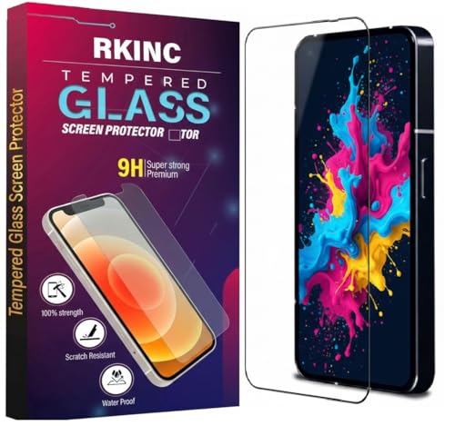 Image of RKINC Tempered Glass for Nothing Phone 1 (6.55 Inch) Military Grade Gorilla Screen Guard Protector | With Installation Kit | Edge to Edge Coverage | Black