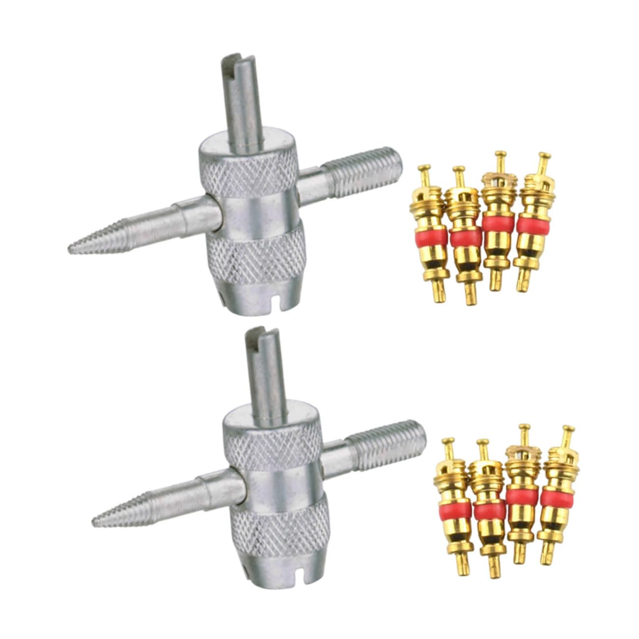 SUPVOX 2Sets Tire Valve Tool Kit Durable Valve Core Remover Installer Compact Easy to Use for Automotive Tire Maintenance and Repairs