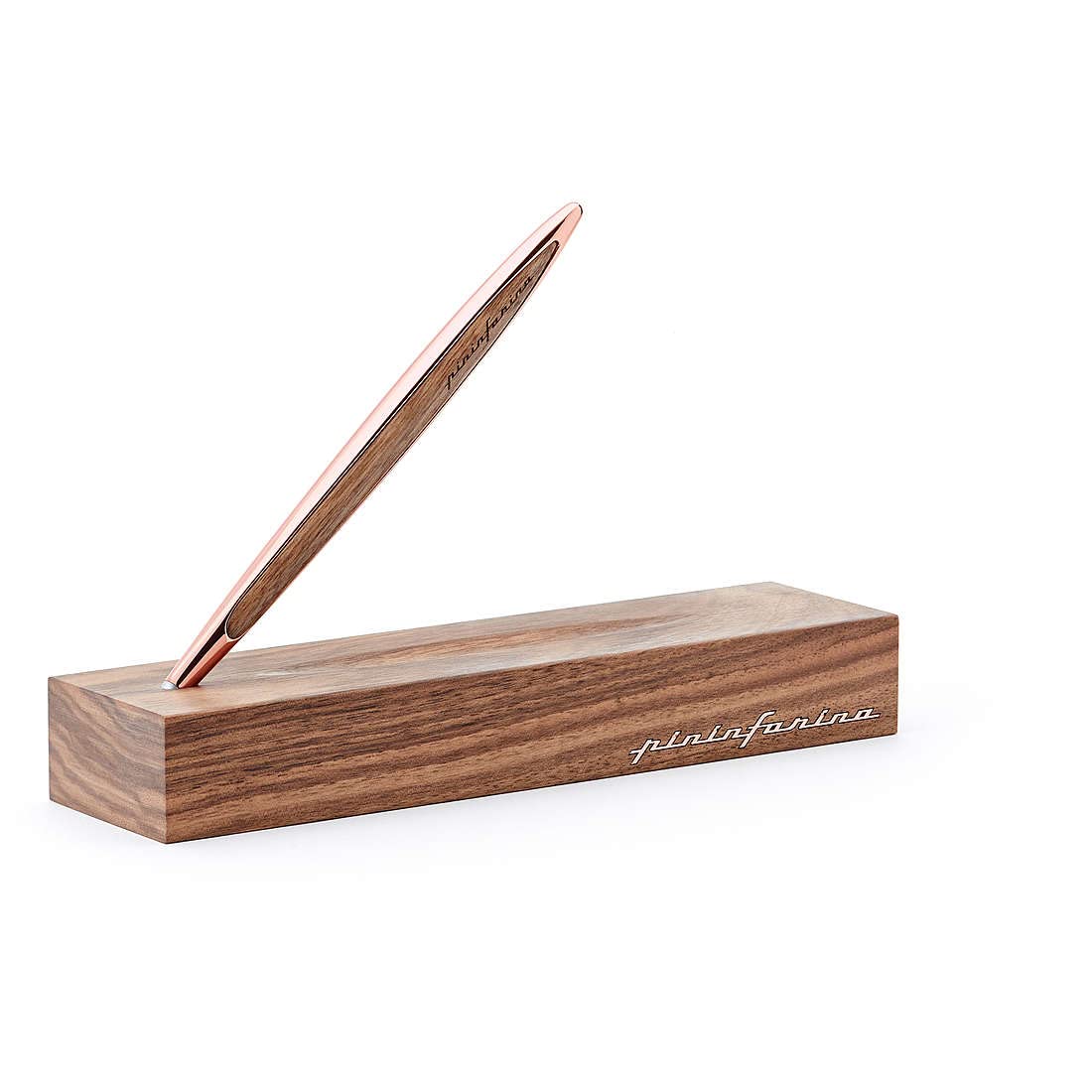 Pininfarina Penna Cambiano INK, Penna a sfera con elegante scocca in alluminio e inserti in noce massello, Penna regalo con scatola in noce massello con funzione display
