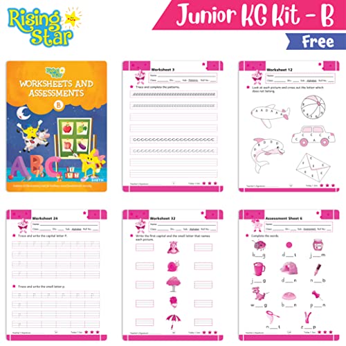 Image of Rising Star Preschool Learning Junior KG Kit B| Pattern Writing| Alphabet Capital & Small Letters| Numbers 1-50| General Knowledge| Rhymes & Stories| ... Kids Early Learning Books | Ages 4-5 Years