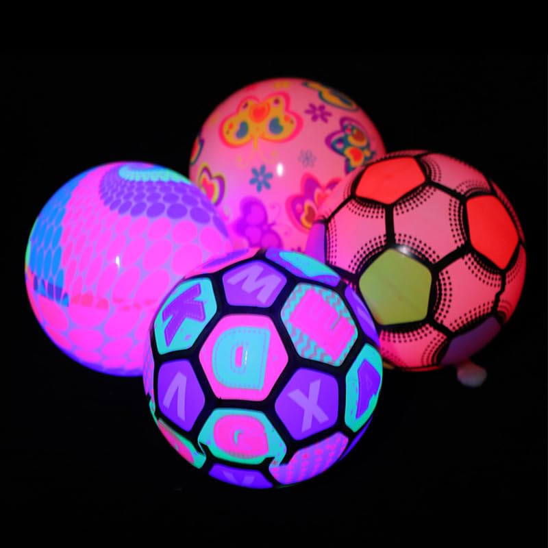 12 Leuchtende Blinkende Bälle für, Aufblasbares, Federndes, Weiches Fitnessspielzeug, Super Schillernde LED-Lichter, Geeignet für Outdoor-Aktivitäten, Gemeinsames Spielen mit Freunden, ca.