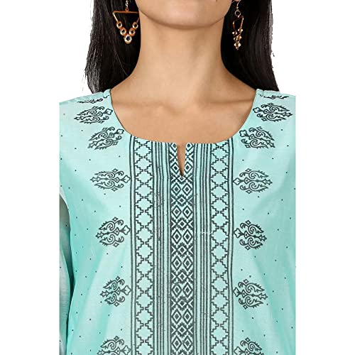 Image of Kashish by Shoppers Stop Embroidered Round-Neck Viscose Blend Womens Ethnic Set