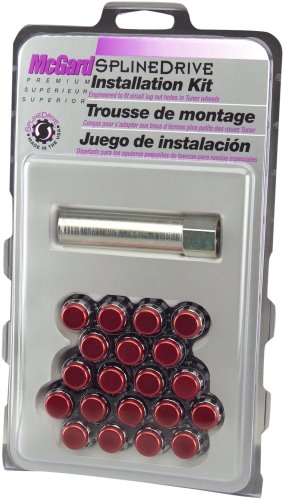 McGard 65557RCC Chrome with Red Cap SplineDrive Wheel Installation Kit (M12 x 1.5 Thread Size) - for 5 Lug Wheels