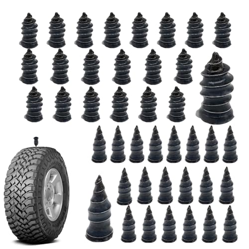 Image of 40 PCS Tire Repair Rubber Nail, Rubber Screw Tire Plugs Self-Service Vacuum Tire Repair Nail Kit Tires Quick Puncture Repair Tools or Car, Truck, Motorcycle