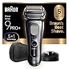 Braun Series 9 PRO+ Electric Razor for Men, Electric Foil Shaver, with Precision Trimmer, Pro SensoAdapt, Charging Stand, 9617S, Silver