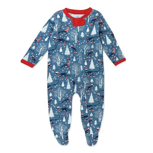 Image of HonestBaby Unisex Baby Holiday Sleep & Play Footed One-Piece Pajama Sleeper 100% Organic Cotton