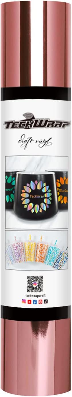 Rose Gold Chrome Vinyl Wrap Metallic Bubble Free Permanent Vinyl 1ftx5ft