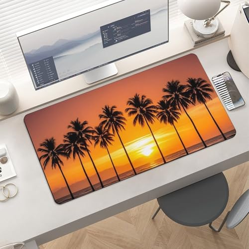 Desk Pad Protector 24x12 Inch Extended Tropical Sunset Beach miniatura 6