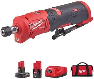 Milwaukee M12FDGS-422B 12v Fuel Straight Die Grinder Set, Red