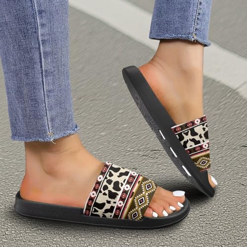 Binienty Women's Wide Slide Sandals Trendy Beach Flip Flops Lightweight Flat Slide Sandals for Daily Walks,Poolside,Water Park4