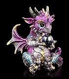 MATERIAL: Kunststein Figuren Shop GmbH Fantasy Drachen-Baby spielt mit Einer Kugel - Noriss mit Kugel  Fantastische Kreatur, Deko-Figur, handbemalt