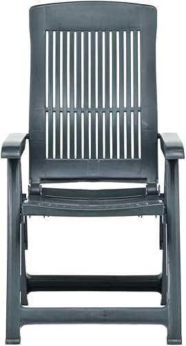 Miniatura 4 de Sillas para patio reclinables, 2 piezas, plástico verde para exteriores, para patio, exterior, sillas Sillas para Comedor para terraza, playa,