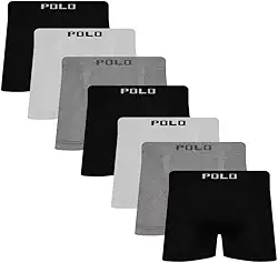 Kit 7 Cuecas Boxer Box Polo Star Microfibra Sortida