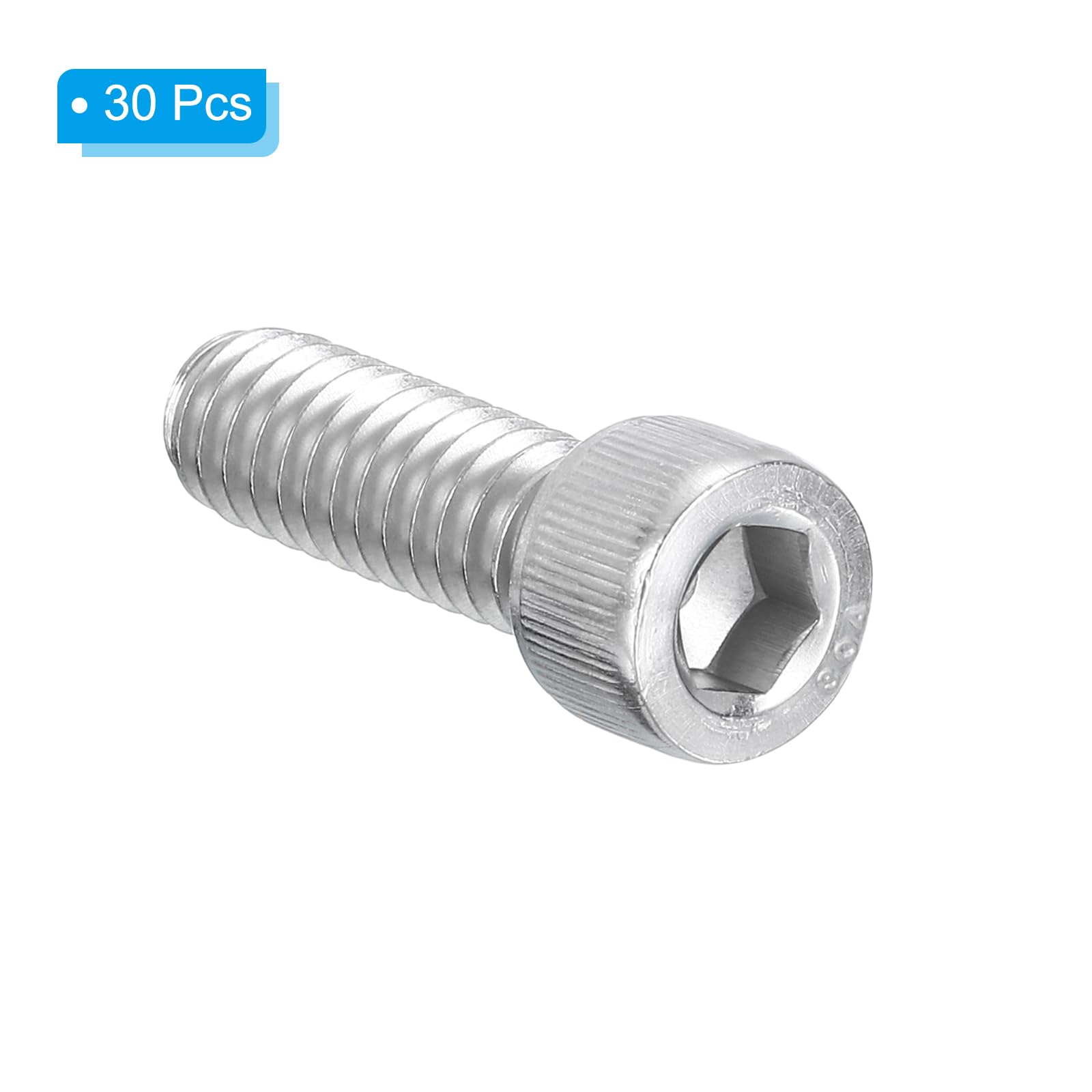 PATIKIL 1/4-20 x 3/4" Hex Socket Cap Head Screw Bolt, 30Pcs 304 Stainless Steel 18-8 - Image 3