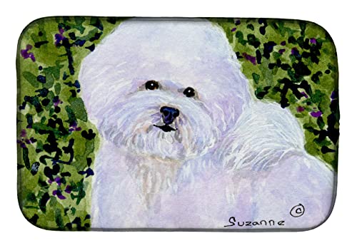 Tapis de séchage compact vaisselle motif Bichon contre l'humidité