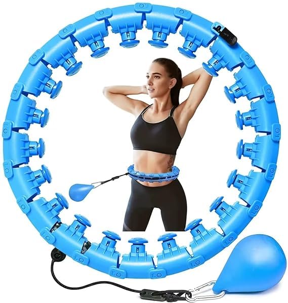 Smart Infinity Heavy Duty Hula Hoop for Adults Weight Loss/Exercise - 360 Degree Waist Fitness - 24 Knots Adjustable Size with Ball-image-38