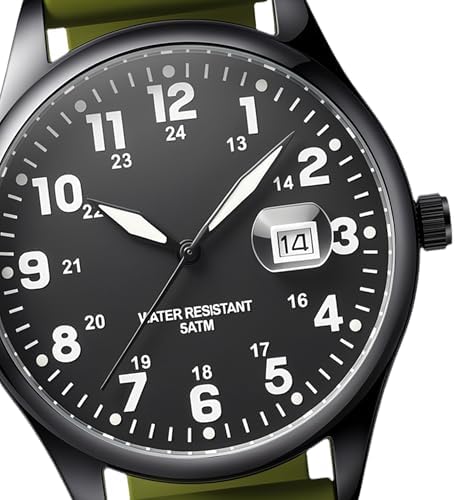 ITOOZYNN Mens Watch with Date Quartz Watch Easy to Read Silicon Strap — view 3