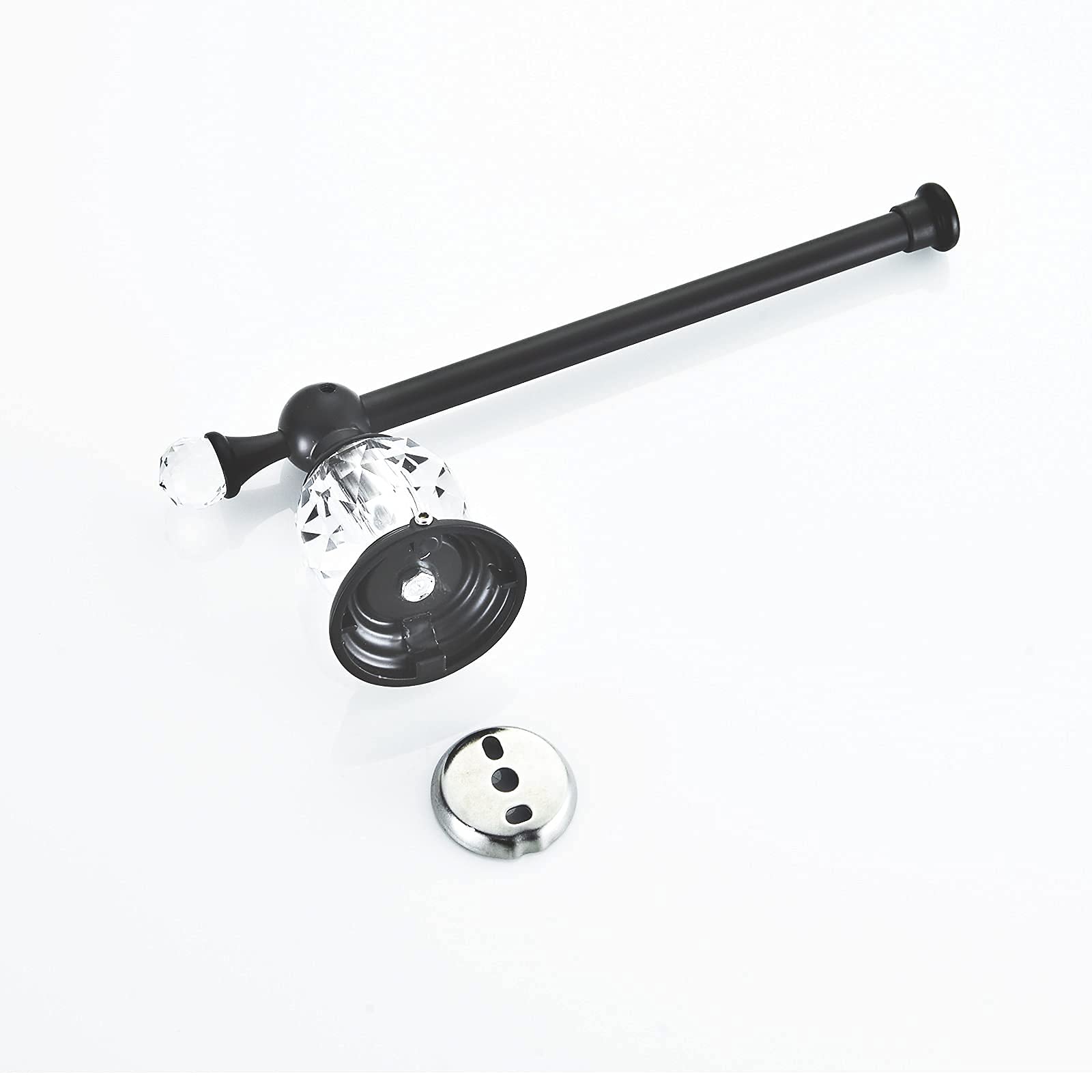 BATHSIR Crystal Toilet Paper Holder, Black Toilet Roll Holder Modern Bathroom Accessories Zinc Alloy Tissue Hanger Wall Mounted — Amazon image 9