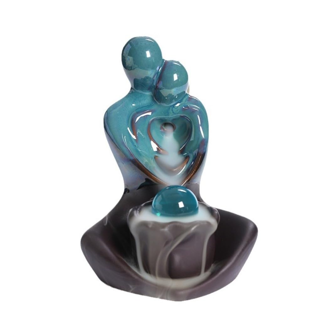 Brûleur d'encens cascade couple effet fumée inversée pour yoga
