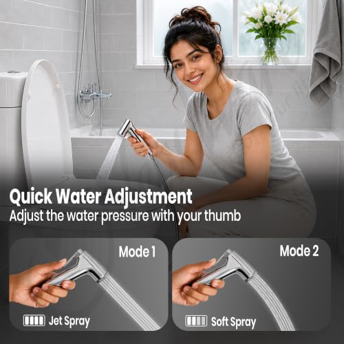 Image of New Ware Health Faucet Gun ABS Hand Jet Bidet Spray Head for Bathroom Toilet Chrome Finish Conti Type High Pressure Nozzle Leak Proof Durable Easy Install Replacement Health Faucet Spray Head