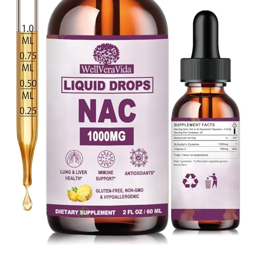 NAC Supplement N-Acetyl Cysteine 1000mg Fast Absorb Liposomal Nac Drops