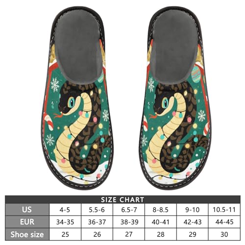 Slippers for Women Snake with Candy Canes Soft Fuzzy Women's Slippers Indoor and Outdoor Shoes3