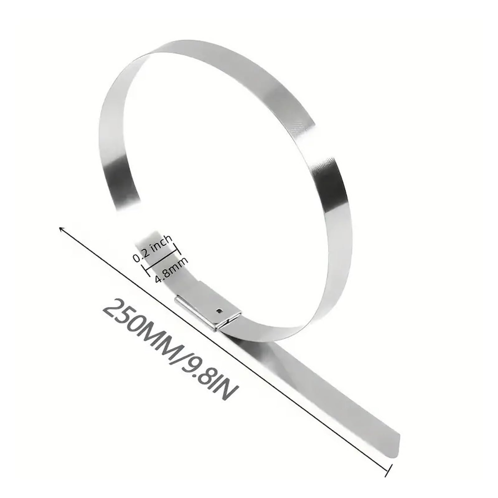 100/50 szt. opasek zaciskowych ze stali nierdzewnej 4,6 mm, wytrzymałych, samoblokujących, zaciskowych(100pcs,4.6x300mm)
