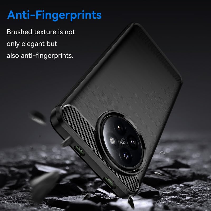 Image of NPRC Hybrid Ultra Slim Protective Case TPU Non-Slip Carbon Fiber Texture Shockproof Case Cover for Redmi 14 civi - Black
