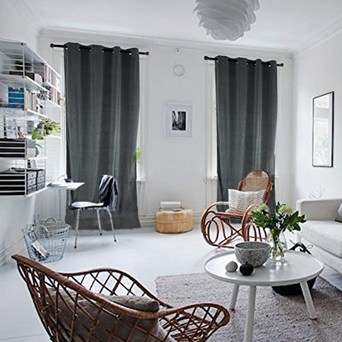 Rose Home Fashion Tende oscuranti con occhielli, 2 pezzi, 175 x 140 cm (A x L), oscuranti e oscuranti, per camera da letto, soggiorno, verde