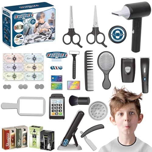 Ensemble de Salon de Beauté,36 PièCes Kit Coiffure pour Enfants,Jouets de Salon de Coiffure,Mode Jeu de Simulation de Coiffeur,Jeu de Rôle de Coiffure pour Enfants Garçons et Filles 3+ Ans.