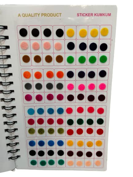 Navya Suhag Bindi Sticker Kumkum Spiral Book Multicolours Women Girls Fashion Accessories Round Forehead Tika Mix Size Ladies Bridal Marriage Gift - Image 2
