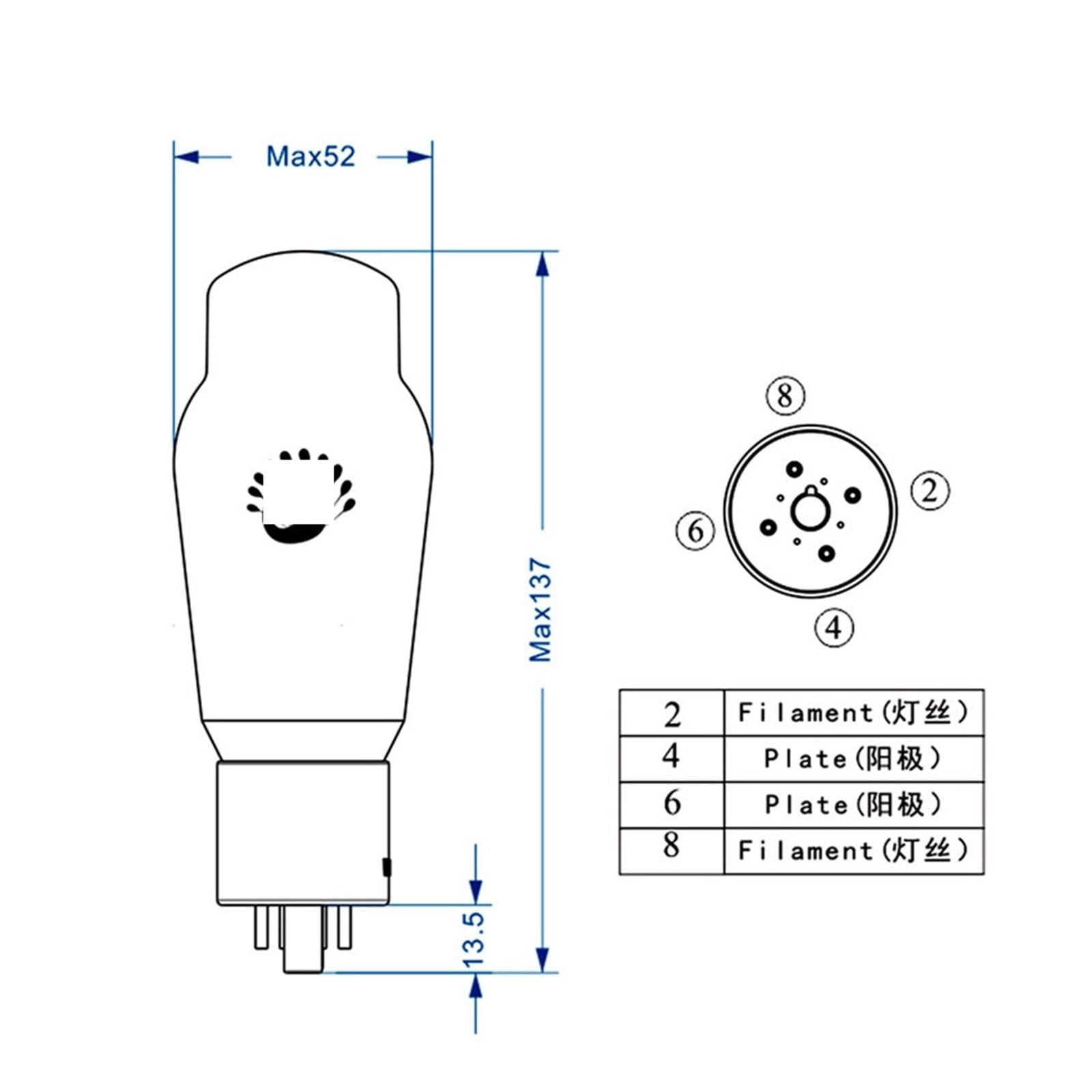EL34 EL34C Vacuum Tube Replaces EL34B KT77 5881 6L6G 6CA7(1PCS)
