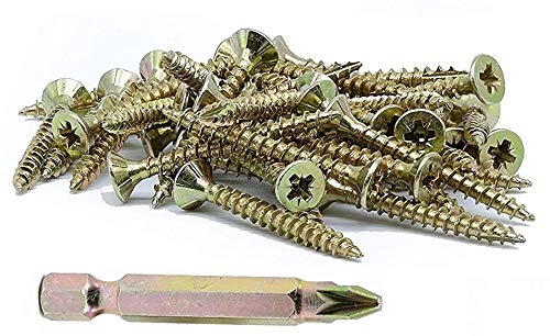 Image of Professional High performance Multi-Purpose Pozi Wood Screws, With Free Bit (3.5mmx30mm Pack of 200)