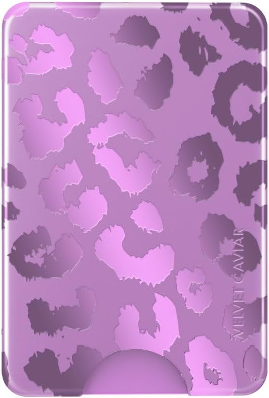 VELVET CAVIAR compatible with MagSafe Wallet - Magnetic Card Holder Wallet for iPhone 12/13/14/15 (Amethyst Purple Leopard)