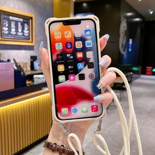 Étui en silicone pour iPhone 14 Pro Max et 13 antichoc avec cordon violet - 4