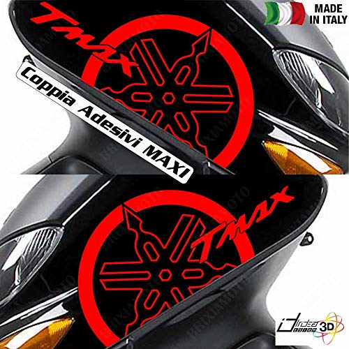 COPPIA ADESIVI DIAPASON CARENA ROSSO FITS COMPATIBILE CON YAMAHA T-MAX 500 01-07