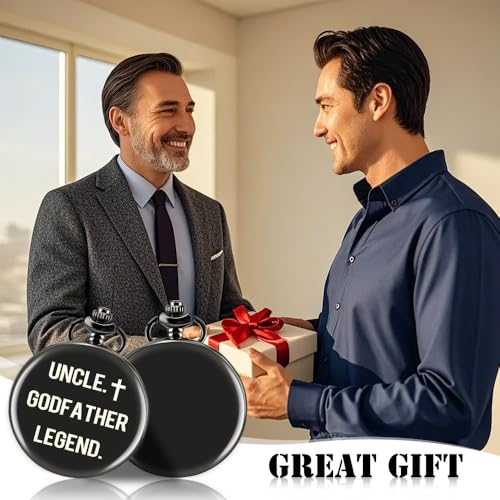 Image of Uncle Gifts for Fathers Day Birthday Retirement Xmas Valentines Day Gifts for Uncle Godfather Engraved Pocket Watches