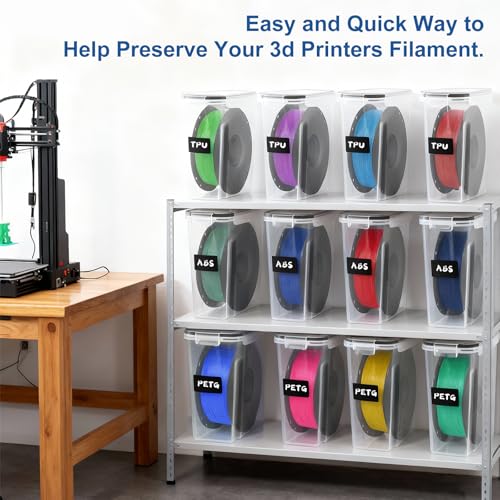Image of 3D Printer Filament Dry Box, 4-Pack Airtight 4.0L Storage Container with Desiccant Bags & Labels, Transparent Dust-Proof Organizer for 1KG Spools, 3D Printing Accessories (4)