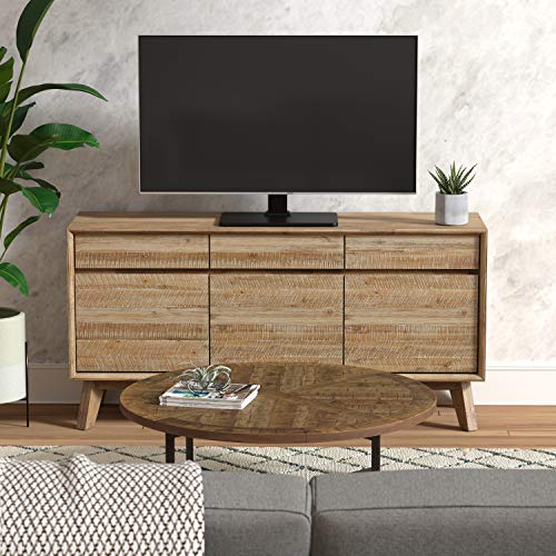 Image of Amazon Basics Swivel Pedestal Table Top TV Mount, Height Adjustable 14-19 Inches, for 32 inch to 65 inch TVs up to 55 lbs, Universal TV Stand, VESA 400x400, Black
