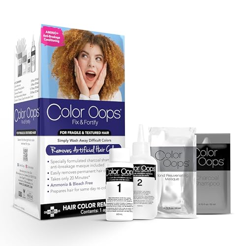 Color Oops Fix & Fortify Bond Rejuvenating Color Remover, Includes Color Remover, Activator Mixing Bottle, Charcoal Shampoo, Bond Rejuvenating Masque, Gloves, Cap, & Instructions, Cruelty Free