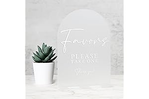 Frosted Arch Acrylic Favors Sign for a Wedding or Party