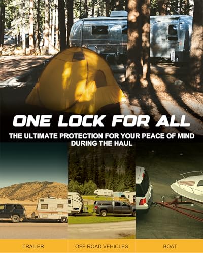 image for RETRUE Trailer Tongue Coupler Lock, Trailer Hitch Lock,Dia 1/4 Inch, 3