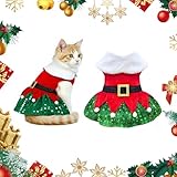 【Déguisement de Noël Mignon pour Animal de Compagnie】 La robe de Noël Pwsap pour animal de compagnie est élégante et magnifique. Son velours brillant aux couleurs classiques rouge, blanc et vert s'intègre parfaitement à l'ambiance de Noël et permettra à votre chien/chat de se démarquer et de briller lors des fêtes de fin d'année !