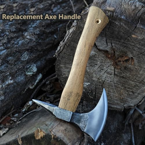 Hickory Axe Handle Replacement, 13in+11in Hatchet Handle Replacement for Camping Gardening Axe