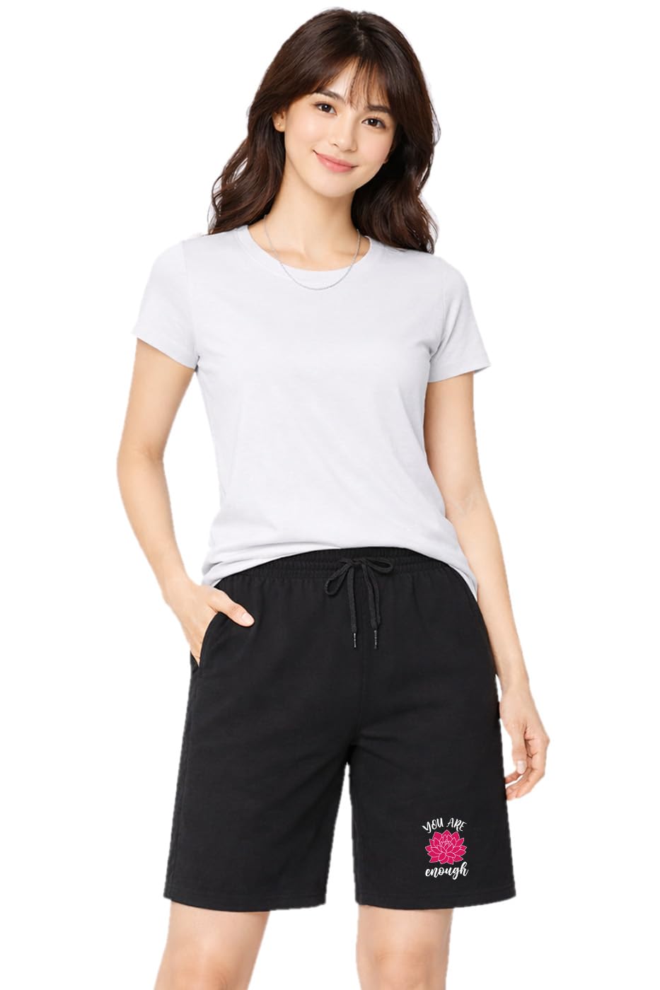 buy that trendz Casual Knee Length You are Enough Printed One Side Pockets Womens Short-picture-28